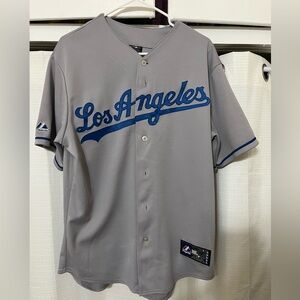 Majestic Authentic Gray MLB Shirt Los Angeles dodgers jersey medium